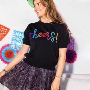 Queen of Sparkles “Cheers” sweater top! Size Small